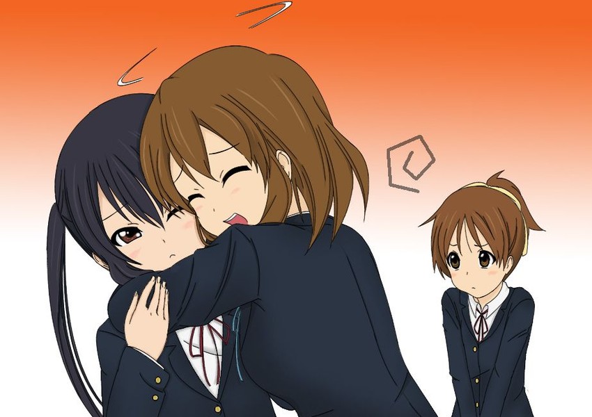nakano azusa, hirasawa yui, and hirasawa ui (k-on!) drawn by roaru_(gyuren)