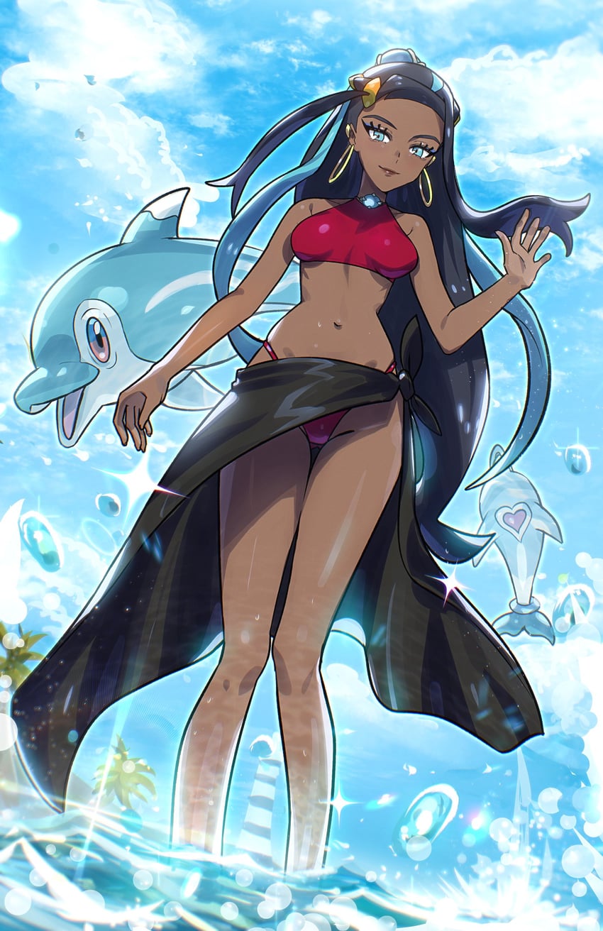 nessa, palafin, and finizen (pokemon and 1 more) drawn by ryairyai