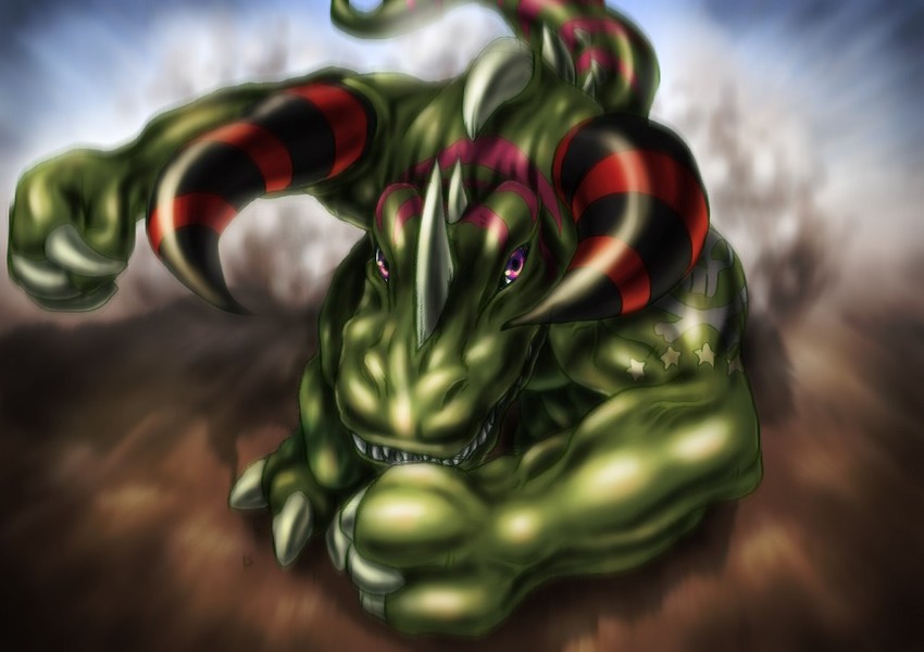 tuskmon (digimon) drawn by tako_kagerou