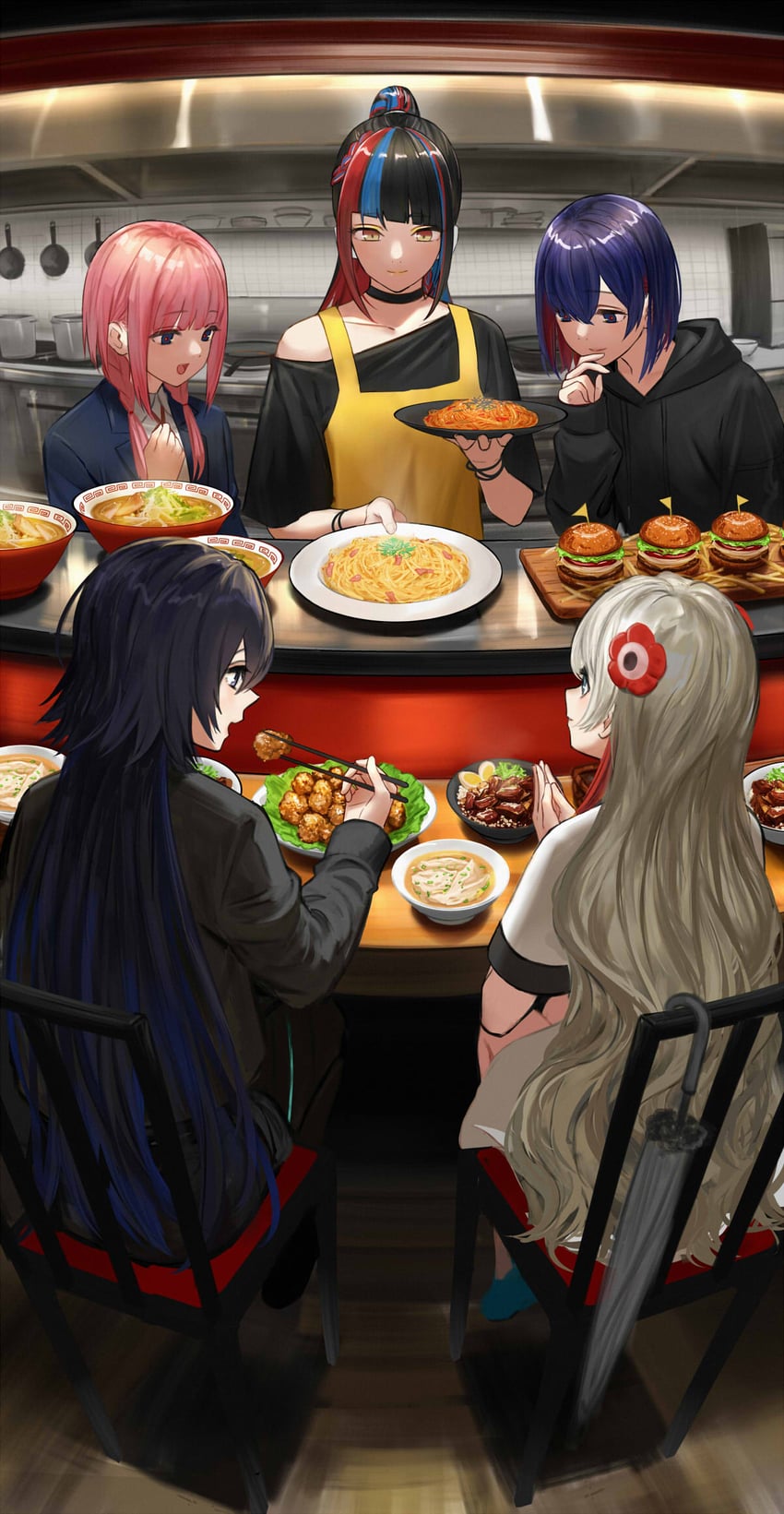 isekaijoucho, kaf, rim, koko, and harusaruhi (kamitsubaki studio and 1 more) drawn by isshiki_(ffmania7)