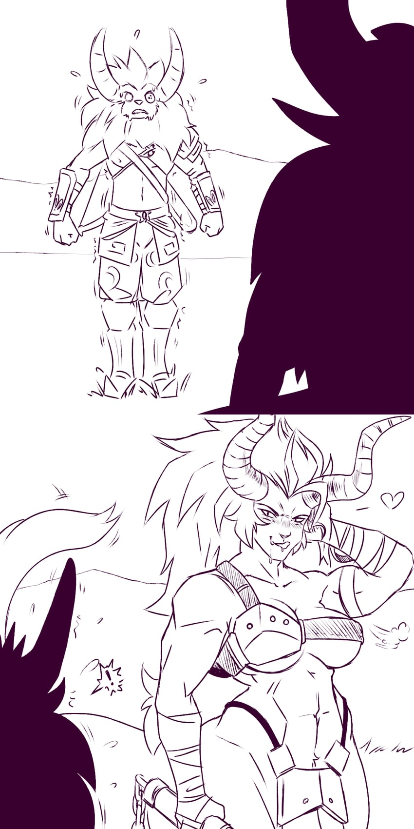 link and lynel (the legend of zelda and 1 more) drawn by plague_of_gripes