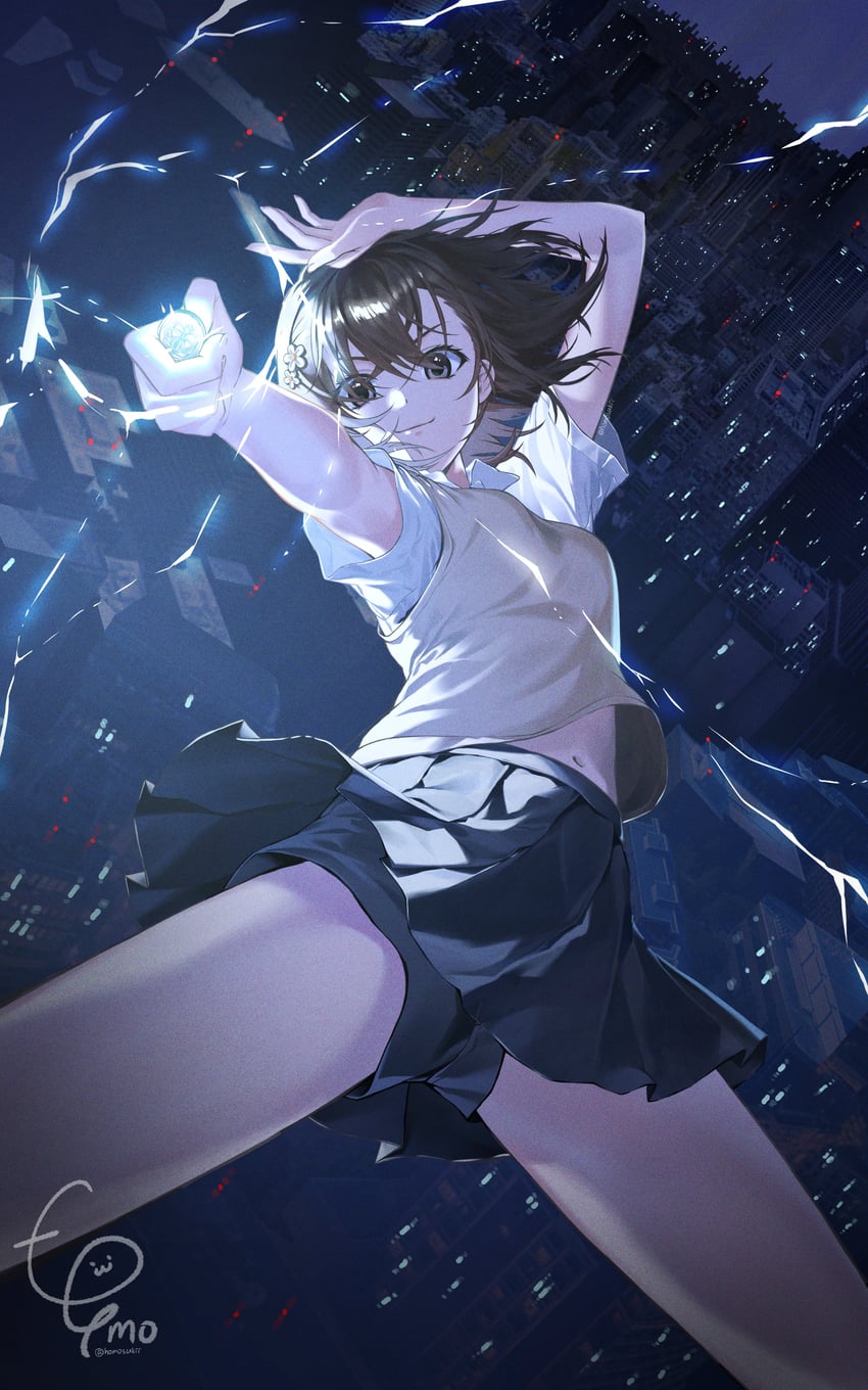 misaka mikoto (toaru majutsu no index and 1 more) drawn by fumo_(homosukii)