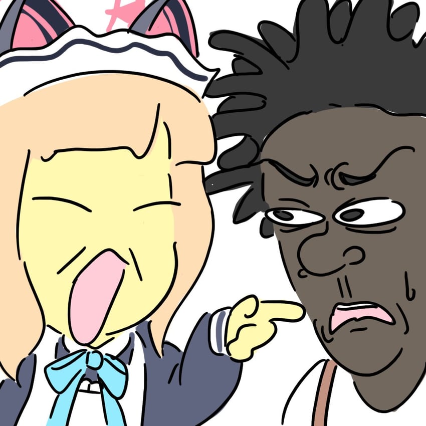 momoi and ishowspeed (blue archive and 1 more) drawn by qb_(drawingsomething2015)
