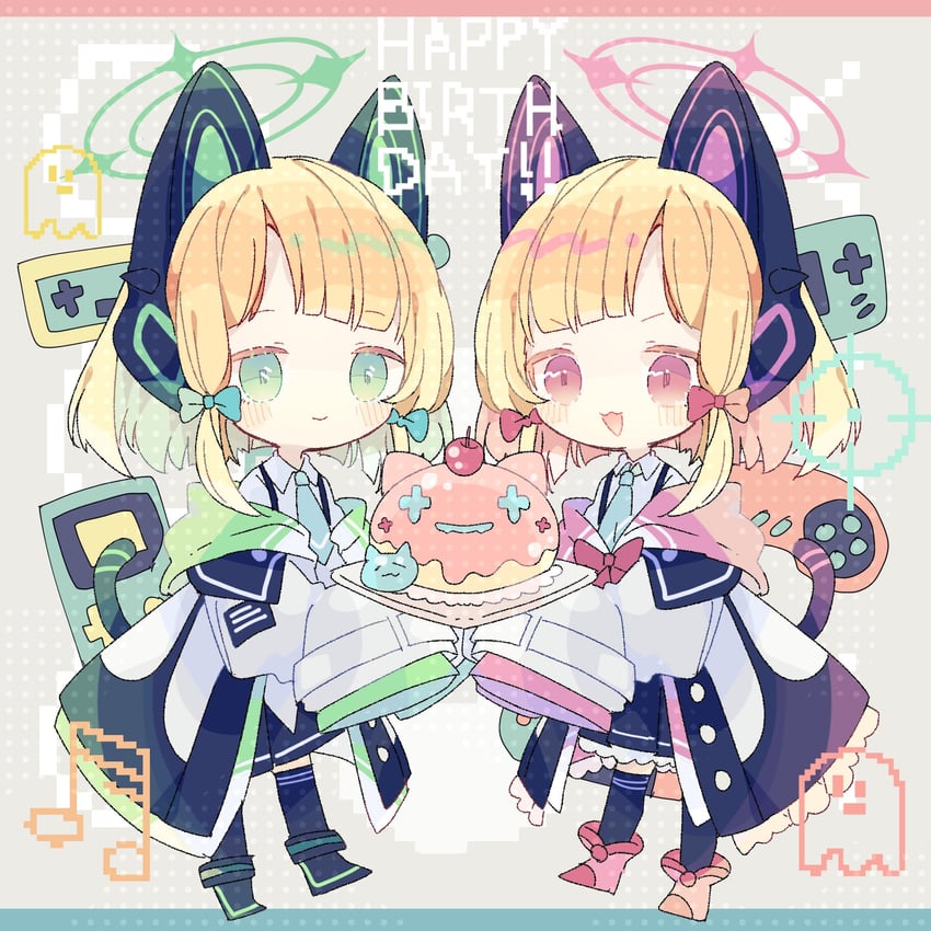 momoi and midori (blue archive) drawn by nikorashi-ka