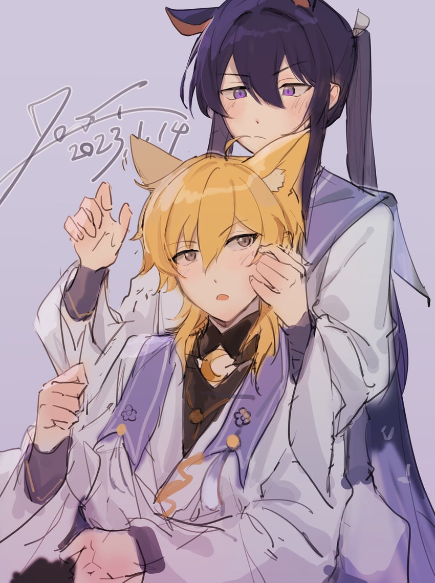 kanzaki souma and hakaze kaoru (ensemble stars!) drawn by doui
