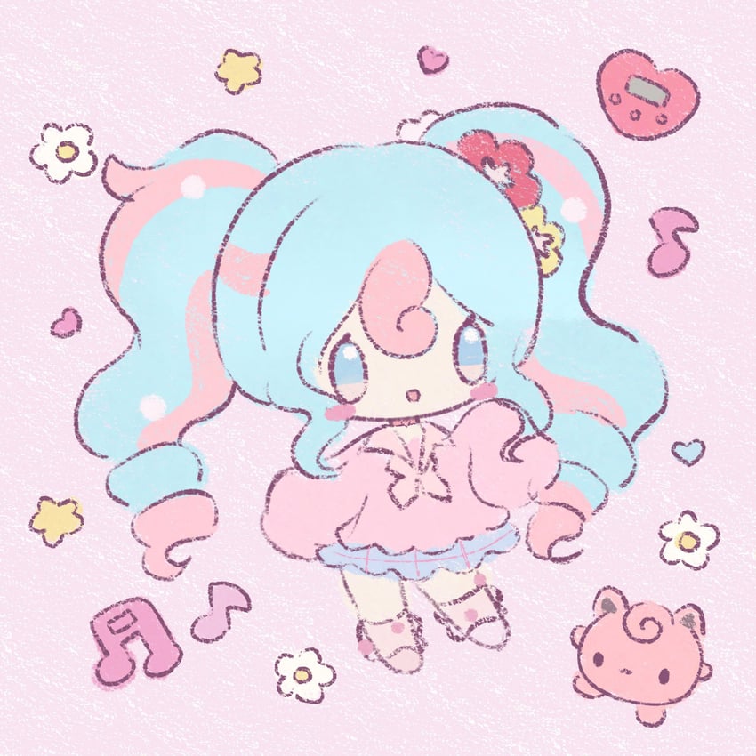 hatsune miku, jigglypuff, and fairy miku (pokemon and 2 more) drawn by jenny_(jennybunni)