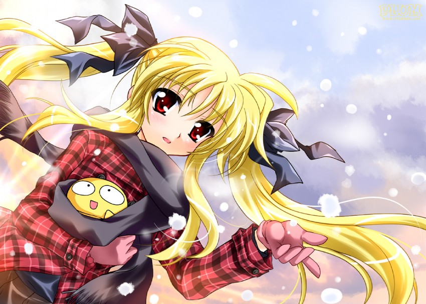 fate testarossa (lyrical nanoha and 1 more) drawn by kanna_(plum)