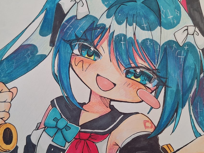 hatsune miku and magical mirai miku (vocaloid and 1 more) drawn by sn_(sn_utu00)