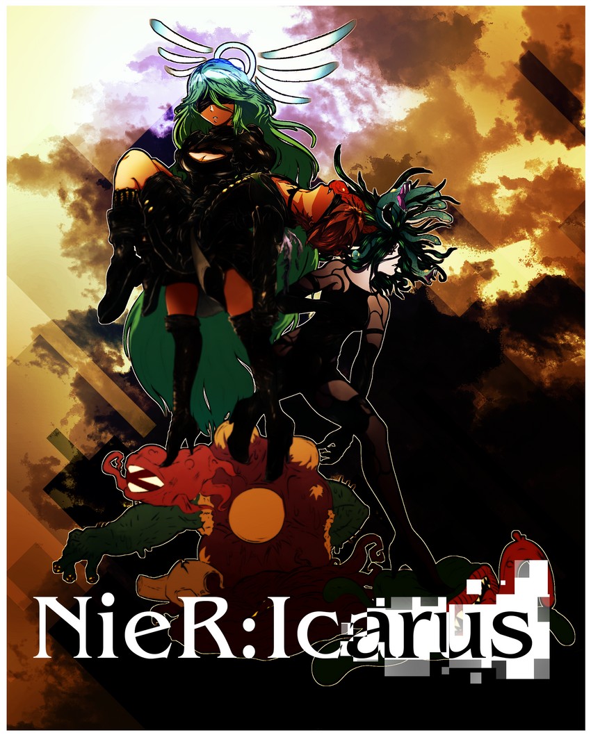 2b, 9s, palutena, pit, a2, and 1 more (nier and 3 more) drawn by sanikink