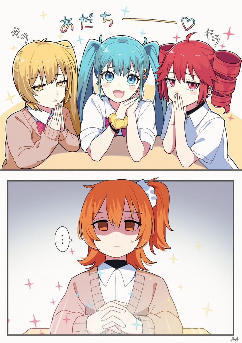 hatsune miku, kasane teto, adachi rei, and akita neru (vocaloid and 3 more) drawn by sato_(r017xts117)