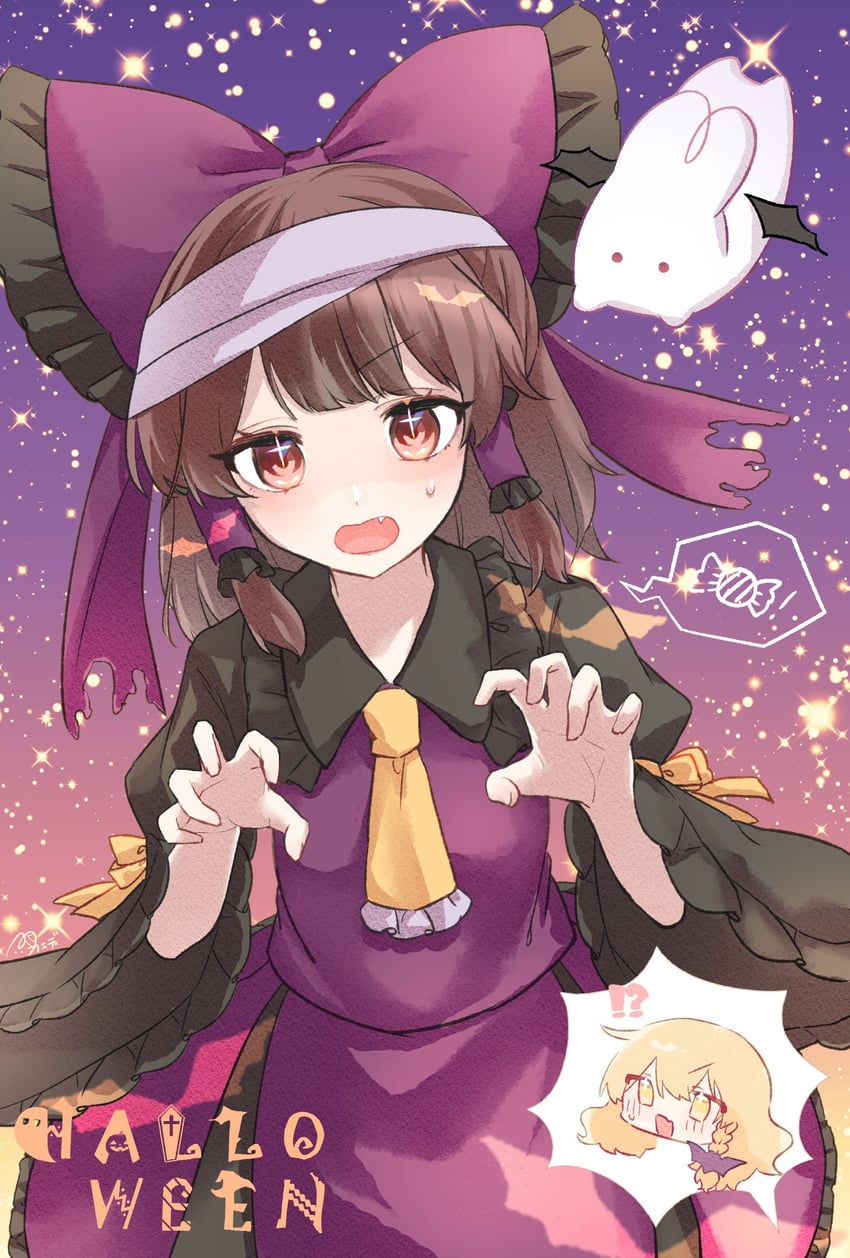 hakurei reimu and kirisame marisa (touhou) drawn by hakurei_kaede
