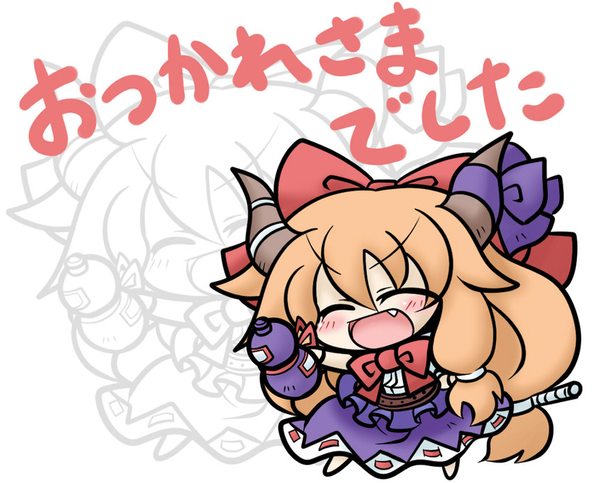 ibuki suika (touhou) drawn by yanagi_(nurikoboshi)
