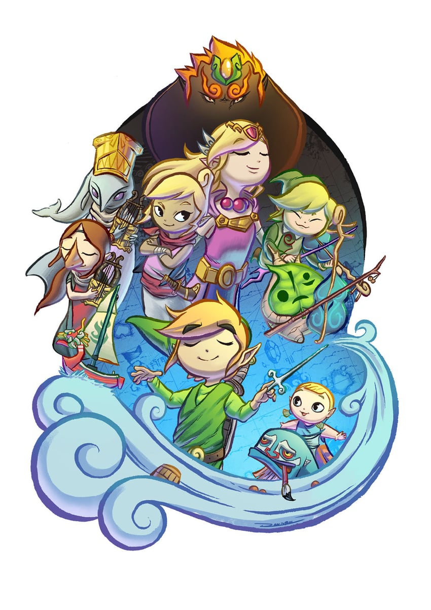 link, princess zelda, toon link, ganondorf, korok, and 9 more (the legend of zelda and 1 more) drawn by randallrandom