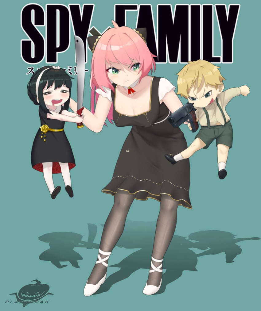 yor briar, anya, and twilight (spy x family) drawn by planterak_draws