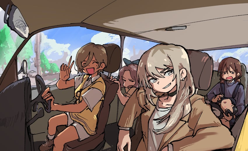 iseri nina, kawaragi momoka, awa subaru, ebizuka tomo, and rupa (girls band cry) drawn by matthaidi