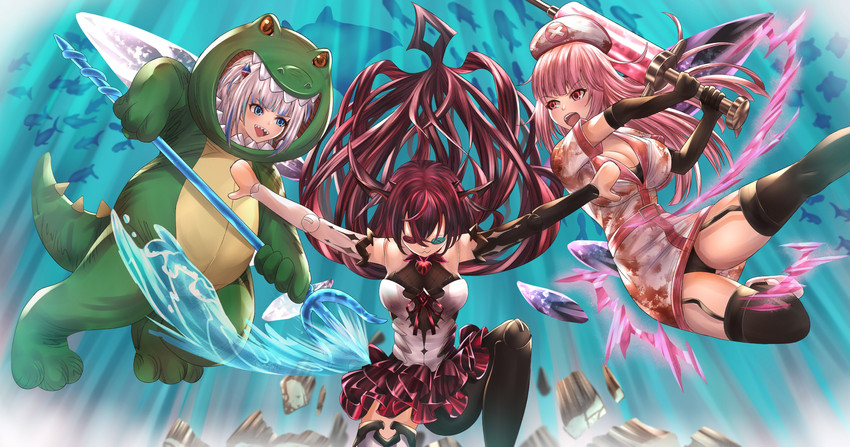 gawr gura, mori calliope, irys, and dollrys (hololive and 3 more) drawn by honkivampy