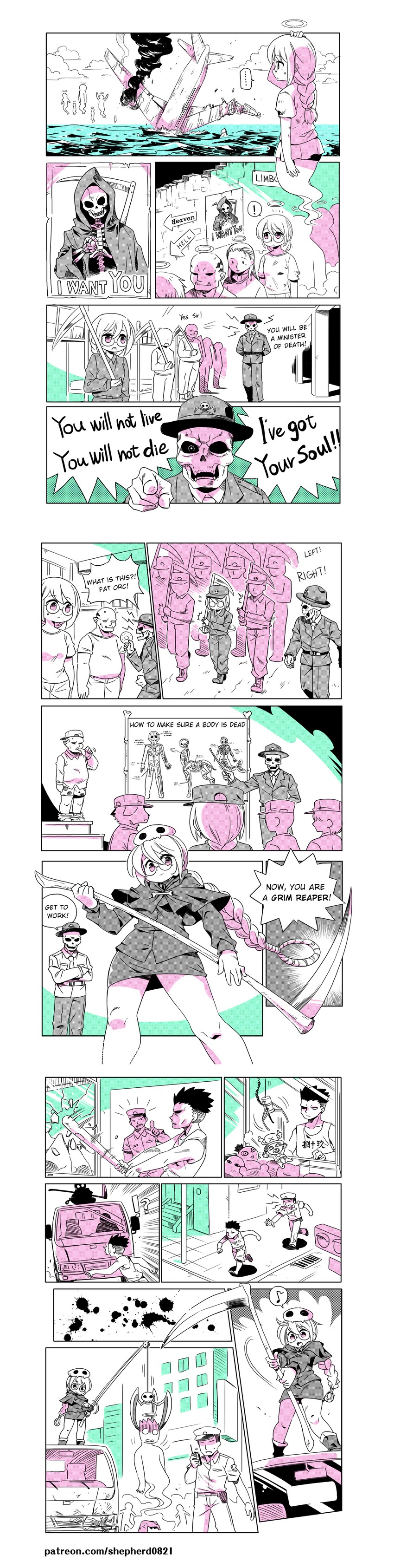 tony tony chopper, death, grim reaper, and sgt hartman (one piece and 3 more) drawn by shepherd0821