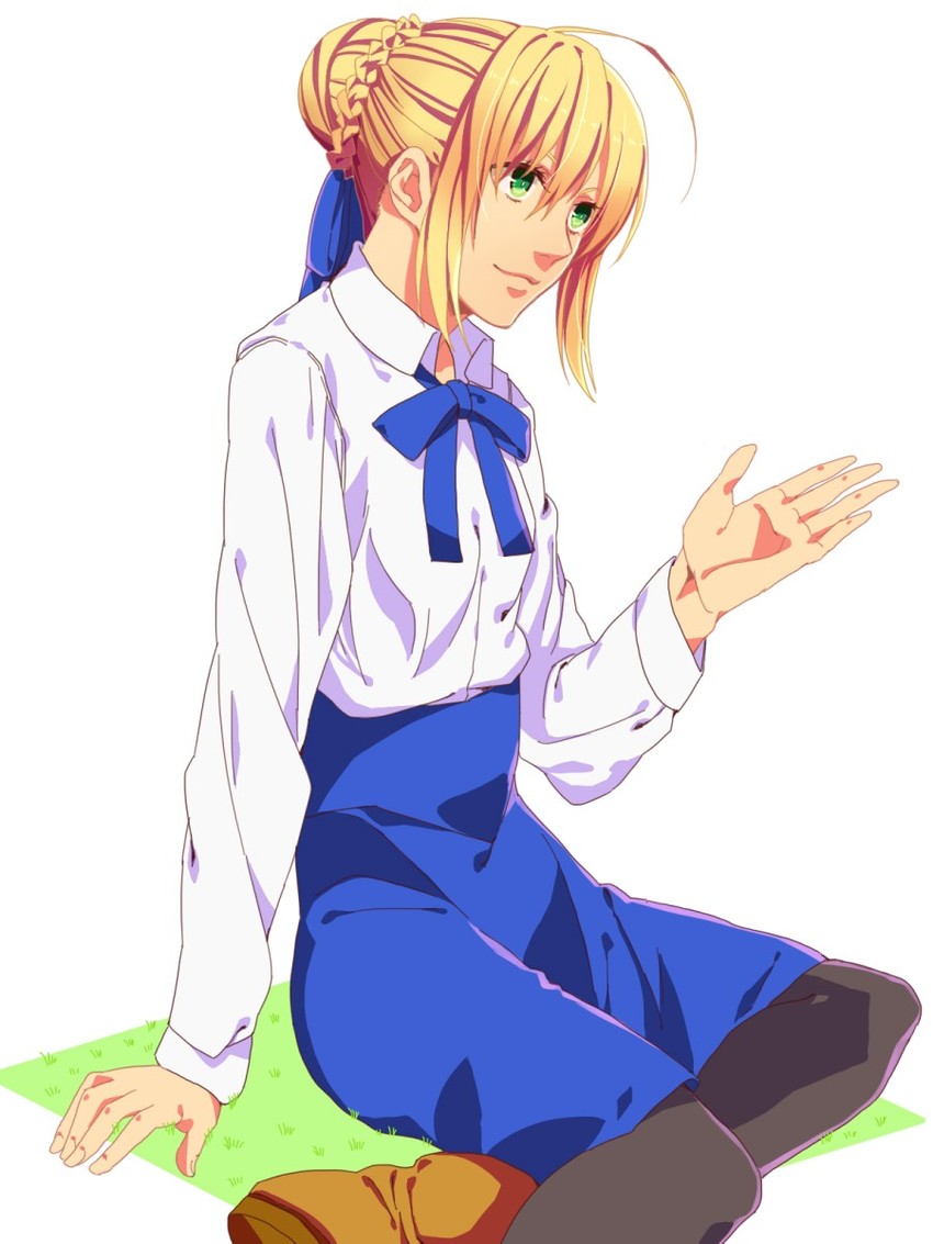 artoria pendragon and saber (fate and 1 more) drawn by almightyx124