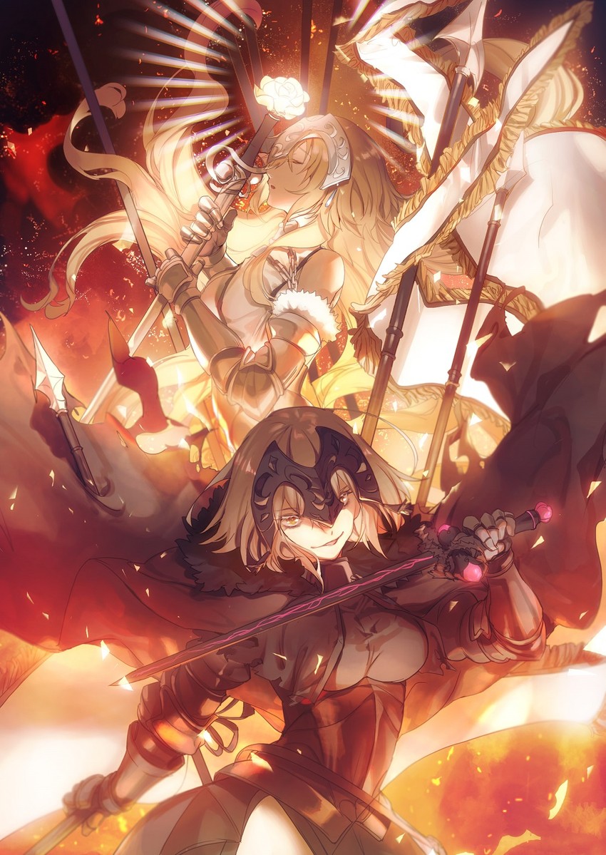 jeanne d'arc and jeanne d'arc alter (fate and 2 more) drawn by no-kan