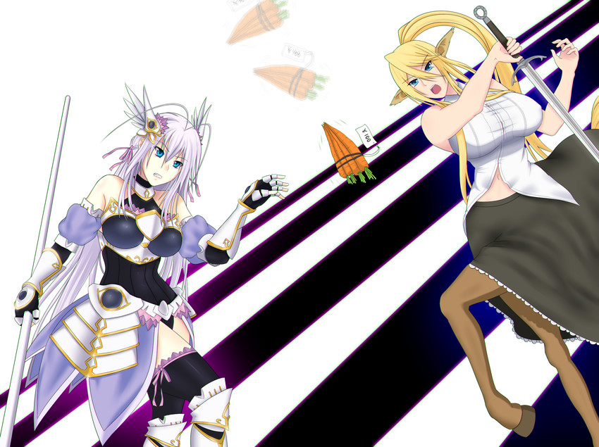 rossweisse and centorea shianus (high school dxd and 1 more) drawn by green_kaminari