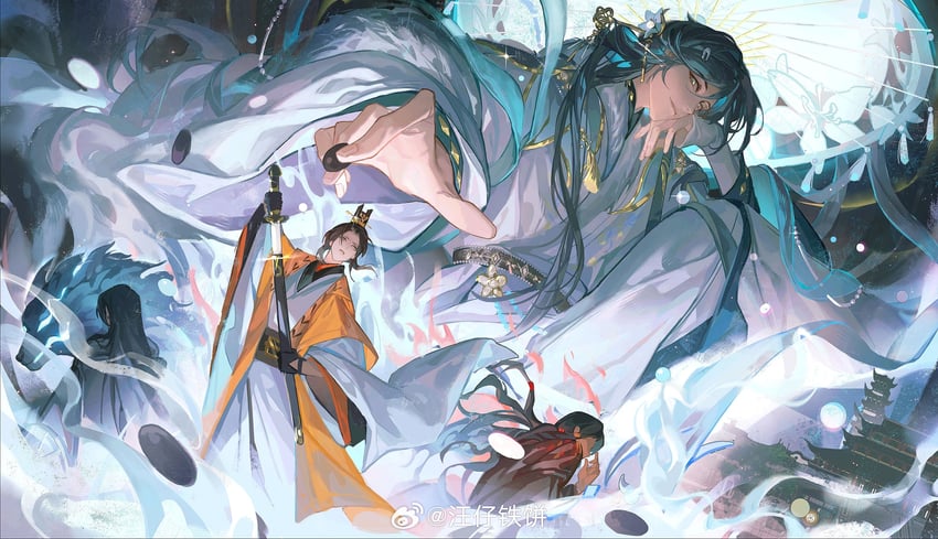guanglingwang, liu bian, and zhang miao (code: kite) drawn by weibo_7285087724