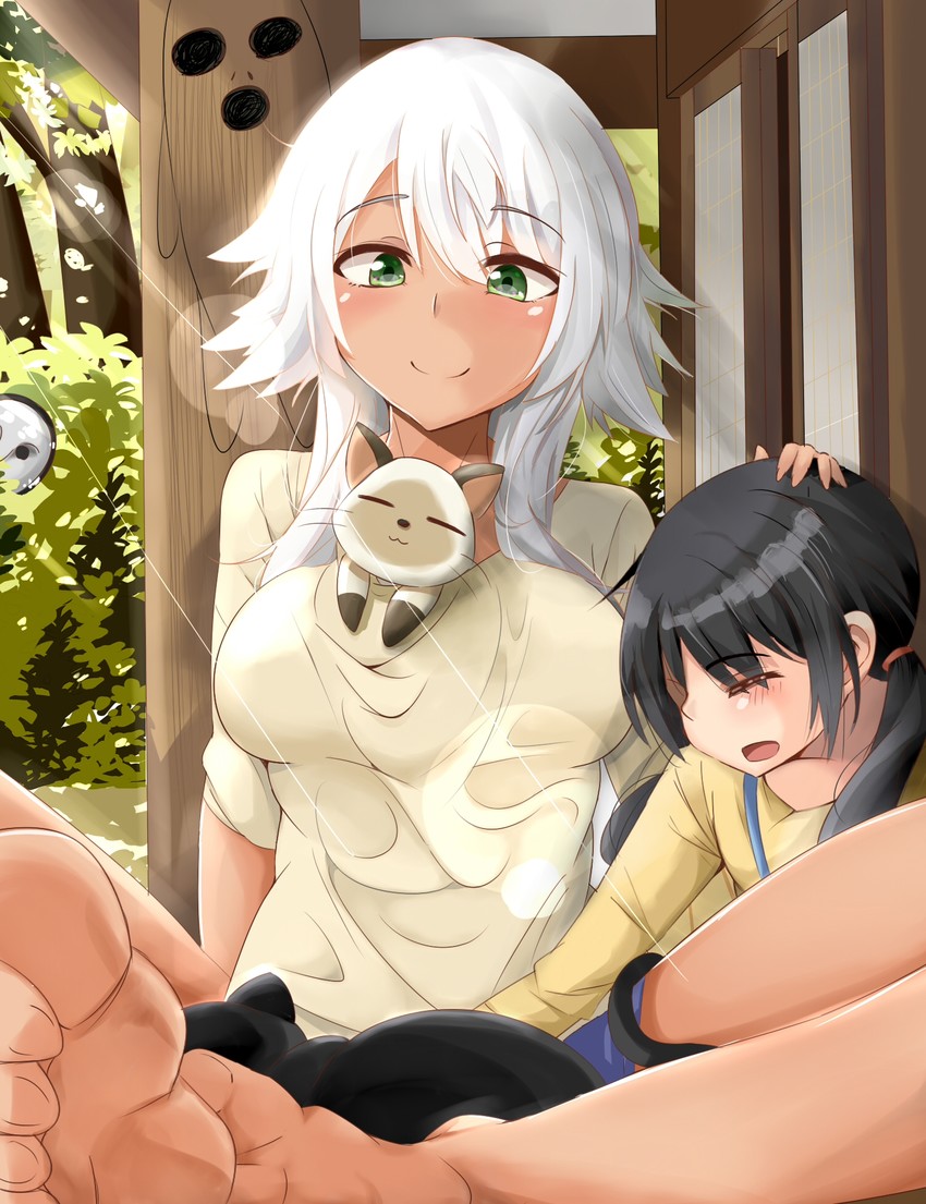 kuramoto chinatsu, kowata akane, chito, and kenny (flying witch) drawn by karatakewari