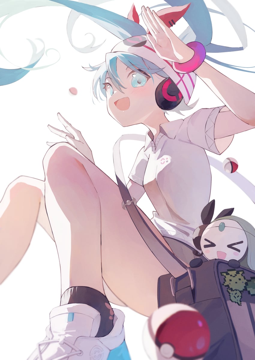 hatsune miku, meloetta, and psychic miku (pokemon and 2 more) drawn by 200f_(nifu)