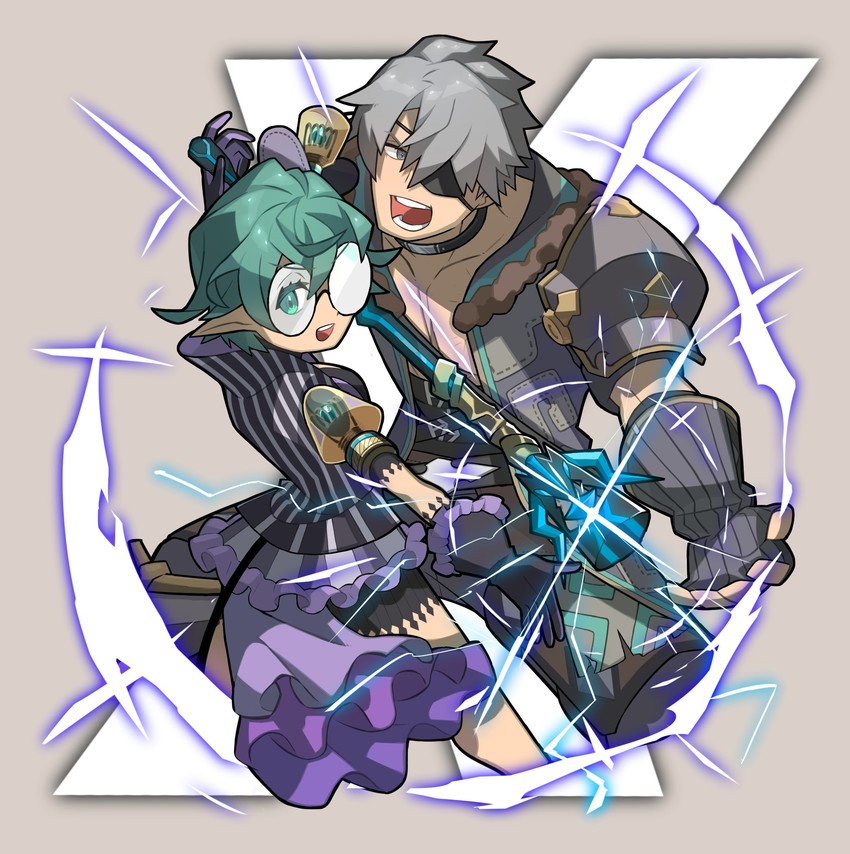 pandoria and zeke von genbu (xenoblade chronicles and 1 more) drawn by haise_sakamata