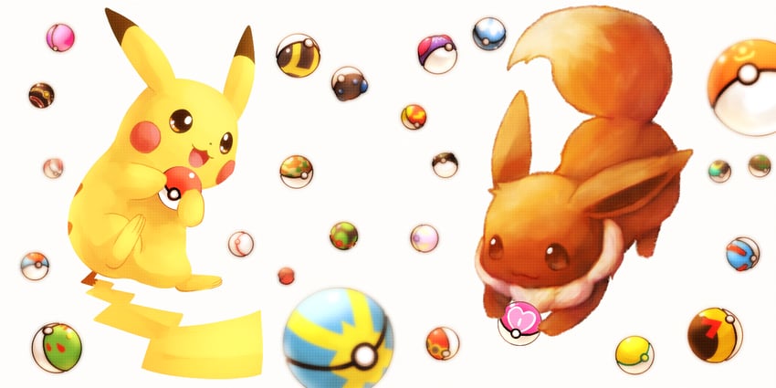 pikachu and eevee (pokemon) drawn by lai_(pixiv1814979)