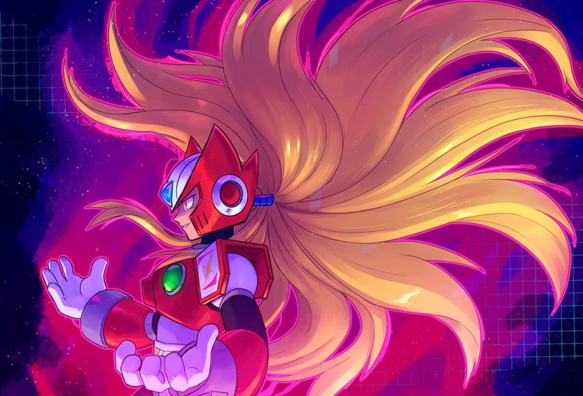 zero (mega man and 2 more) drawn by drawloverlala