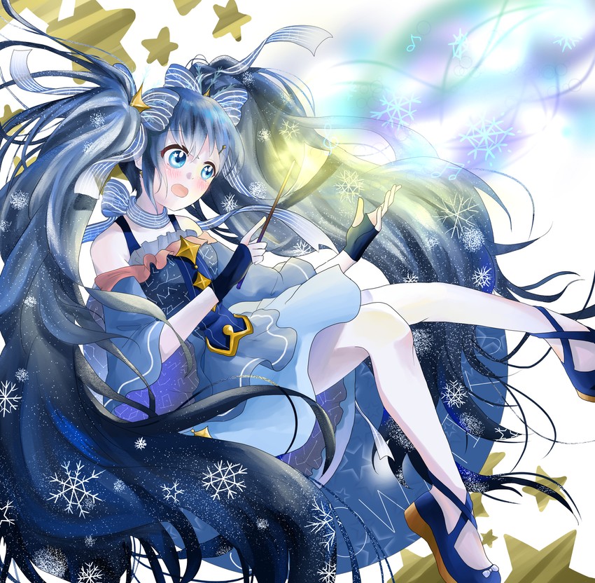 hatsune miku and yuki miku (vocaloid) drawn by rain_(leying2626)