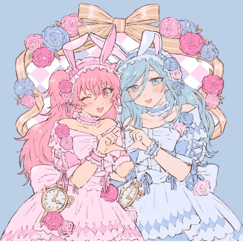 momoi airi and hinomori shizuku (project sekai) drawn by sana5353