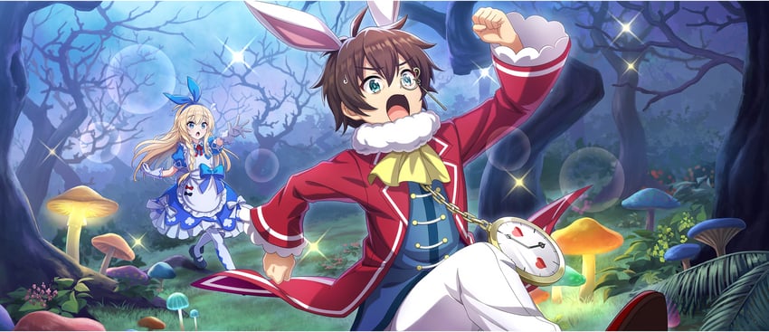 alice, satou kazuma, white rabbit, and iris (kono subarashii sekai ni shukufuku wo! and 1 more)