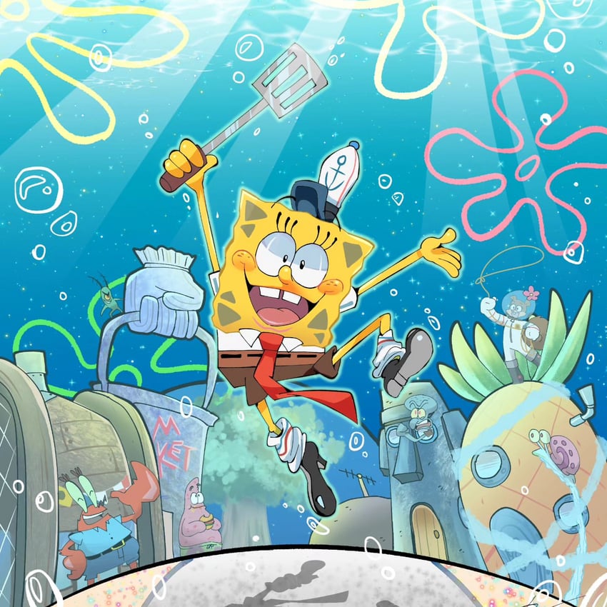 spongebob squarepants, patrick star, squidward tentacles, mr. krabs, plankton, and 2 more (spongebob squarepants) drawn by alto_(ezstrongs)