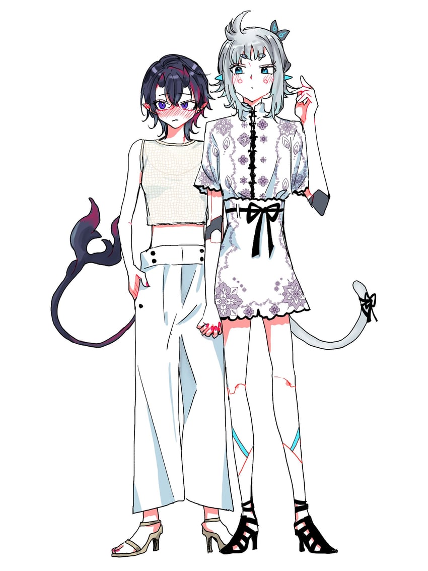 ryugasaki rene and and uge (nanashi inc.) drawn by amaotome
