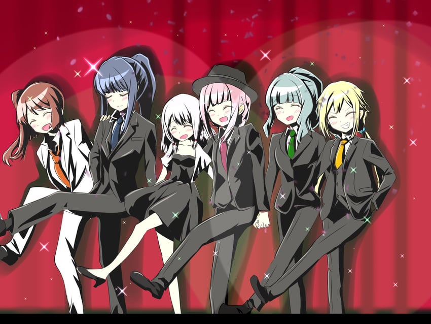 tamaki iroha, nanami yachiyo, futaba sana, yui tsuruno, tamaki ui, and 1 more (mahou shoujo madoka magica and 1 more) drawn by rurushu_ki_san