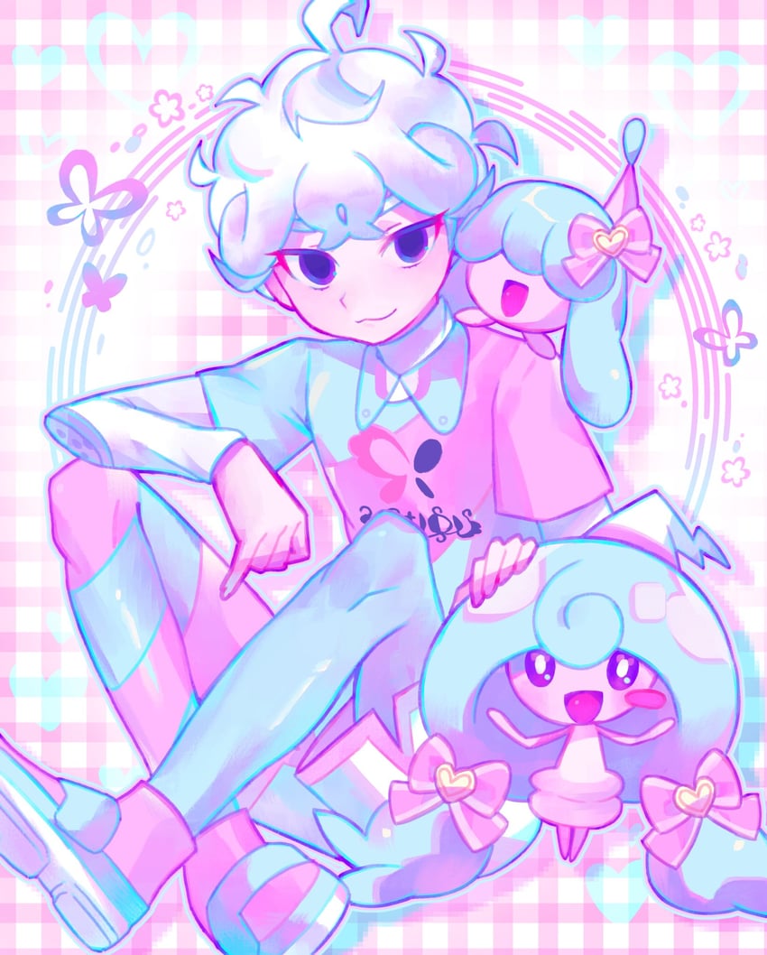 bede, hatenna, and hattrem (pokemon and 1 more) drawn by iro_(mywife_sunny)