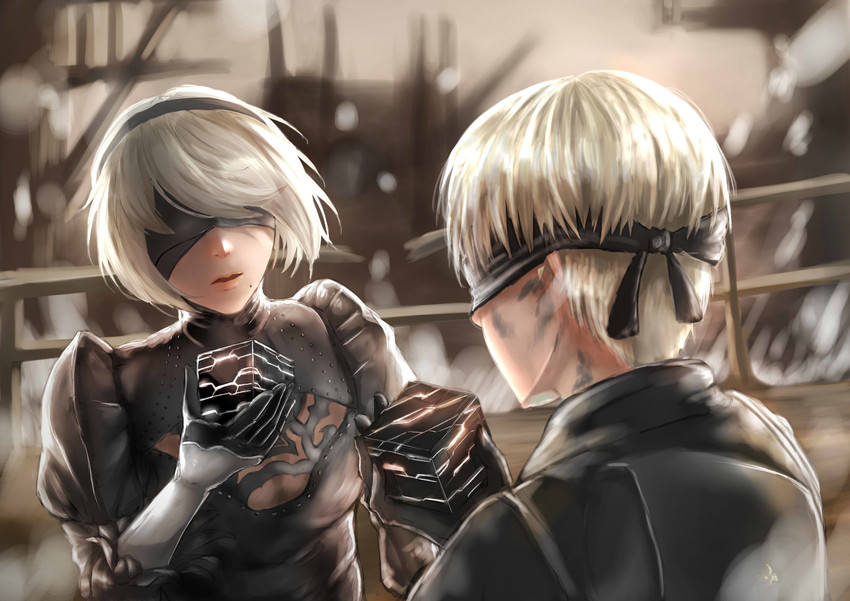 2b and 9s (nier and 1 more) drawn by r-shams