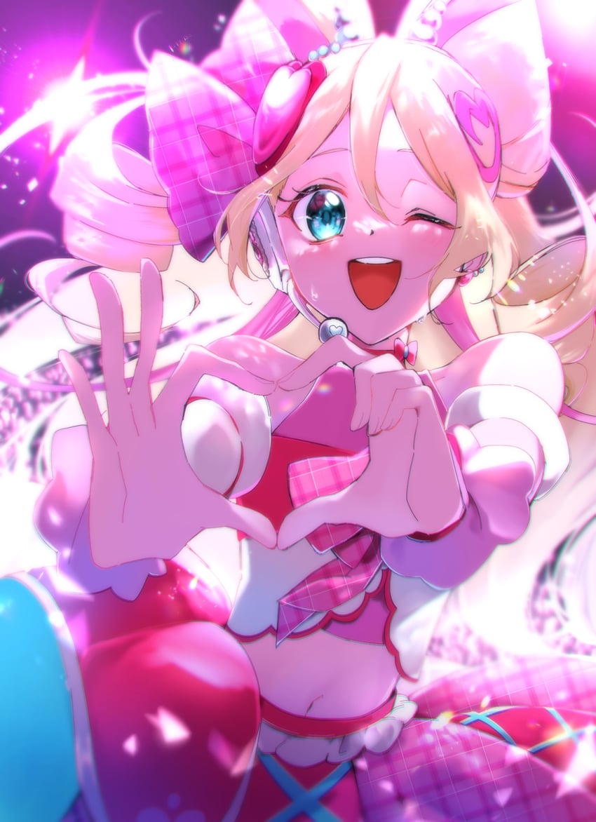 sakura uta and cure idol (precure and 1 more) drawn by rui_memo