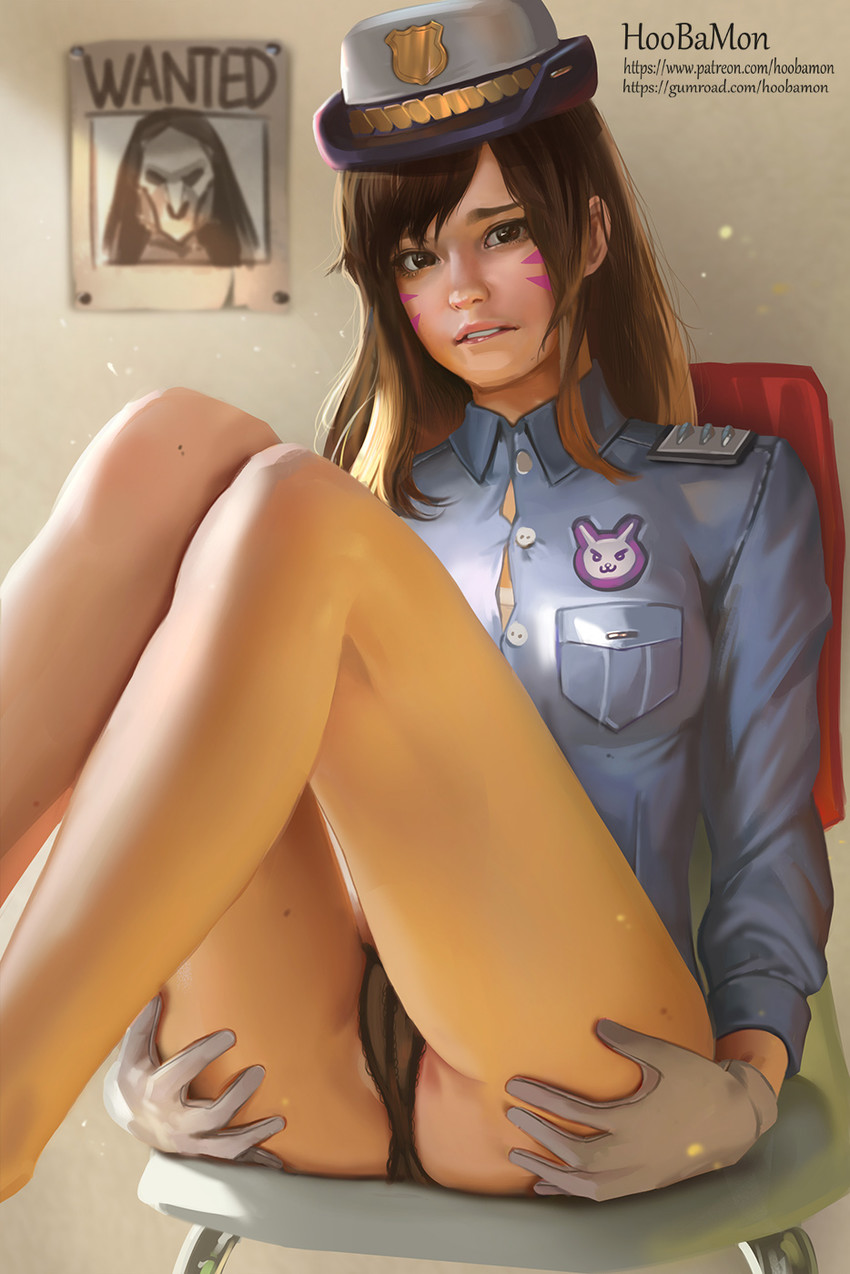 d.va, reaper, and officer d.va (overwatch and 1 more) drawn by hoo_bamon