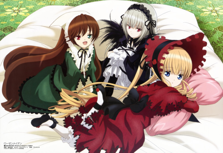 suigintou, shinku, and suiseiseki (rozen maiden and 1 more) drawn by morimoto_hirofumi