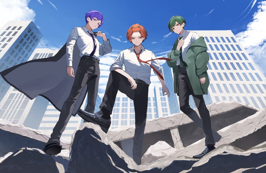kottaro, liura, and suchi (kick back and 3 more) drawn by sakusya2honda