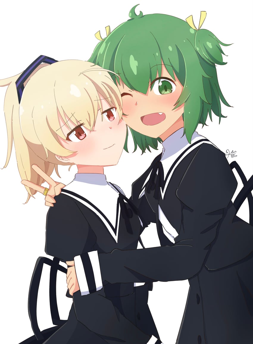 ando tazusa and yoshimura thi mai (assault lily) drawn by kona_kuzu