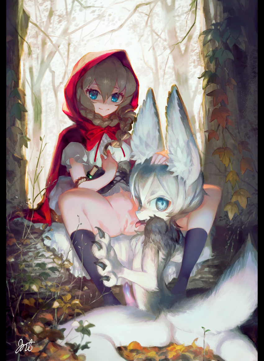 little red riding hood and big bad wolf (little red riding hood) drawn by.....