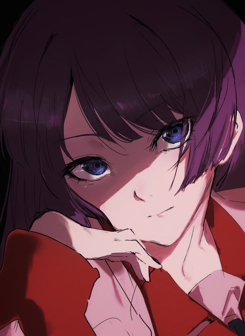 senjougahara hitagi (monogatari and 1 more) drawn by moku_(muooku)