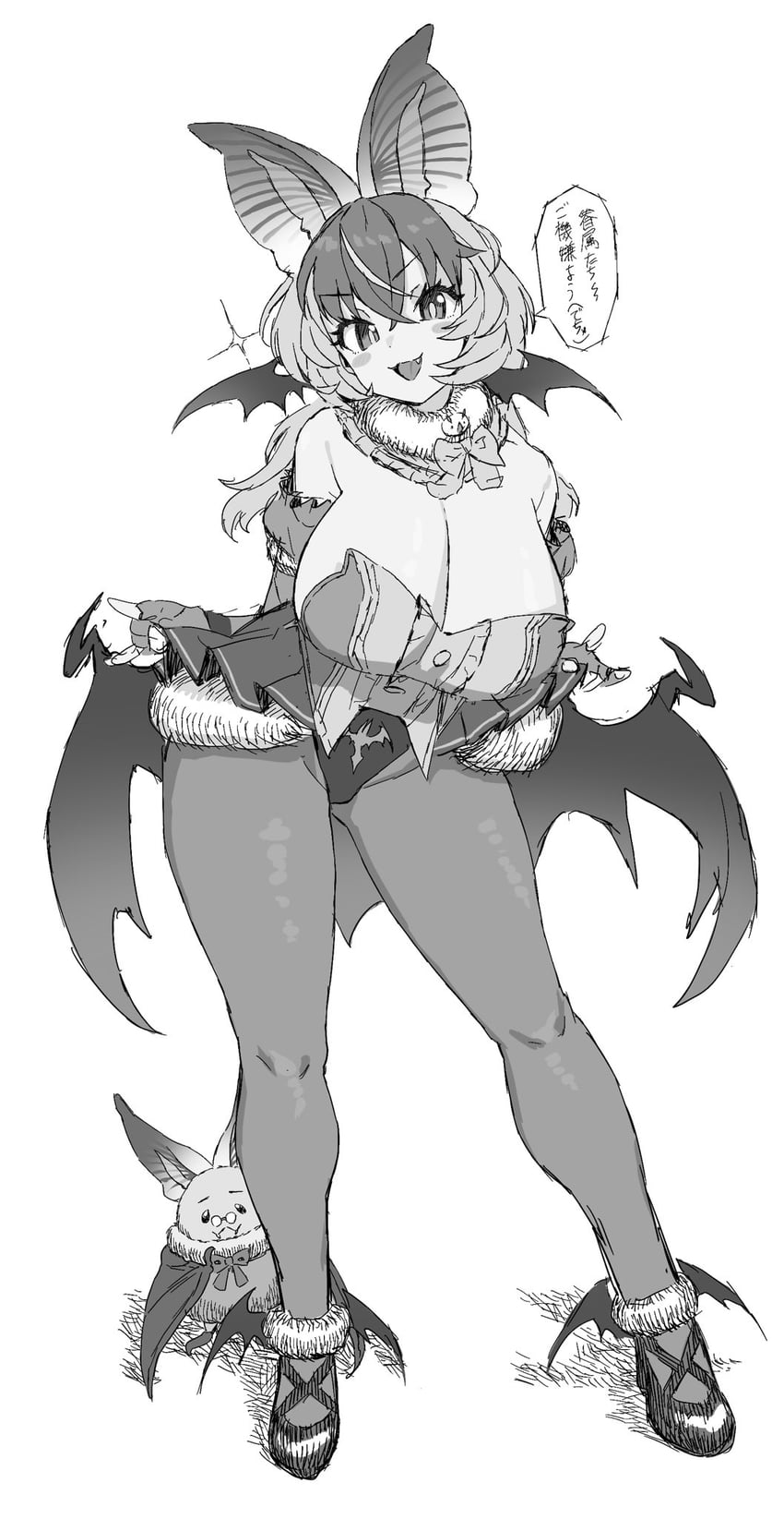 brown long-eared bat (kemono friends and 1 more) drawn by kakanashi1