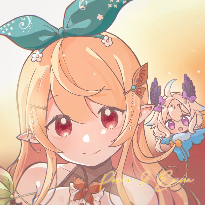 pomu rainpuff and enna alouette (nijisanji and 1 more) drawn by hoho