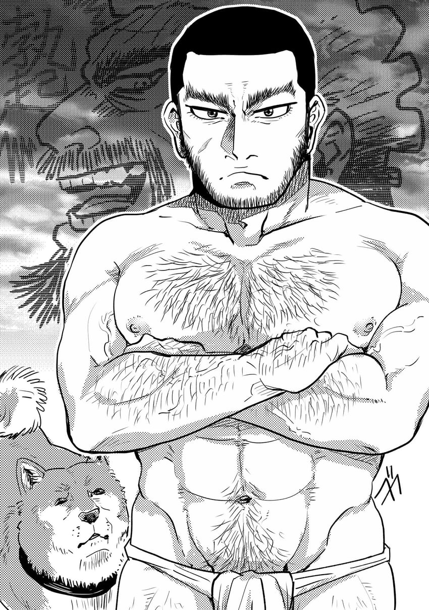 tanigaki genjirou, nihei tetsuzou, and ryu (golden kamuy) drawn by vegasan