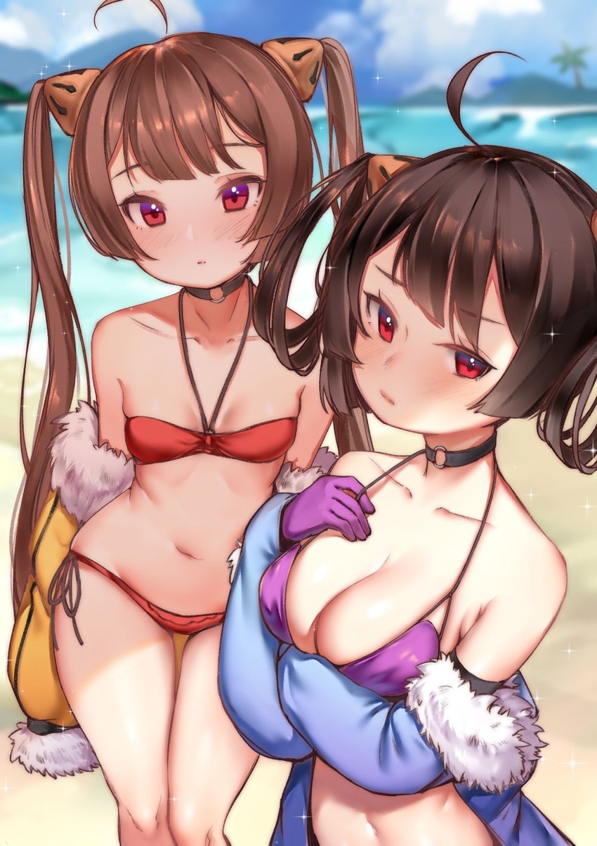 ping hai and ning hai (azur lane) drawn by sunege_(hp0715)