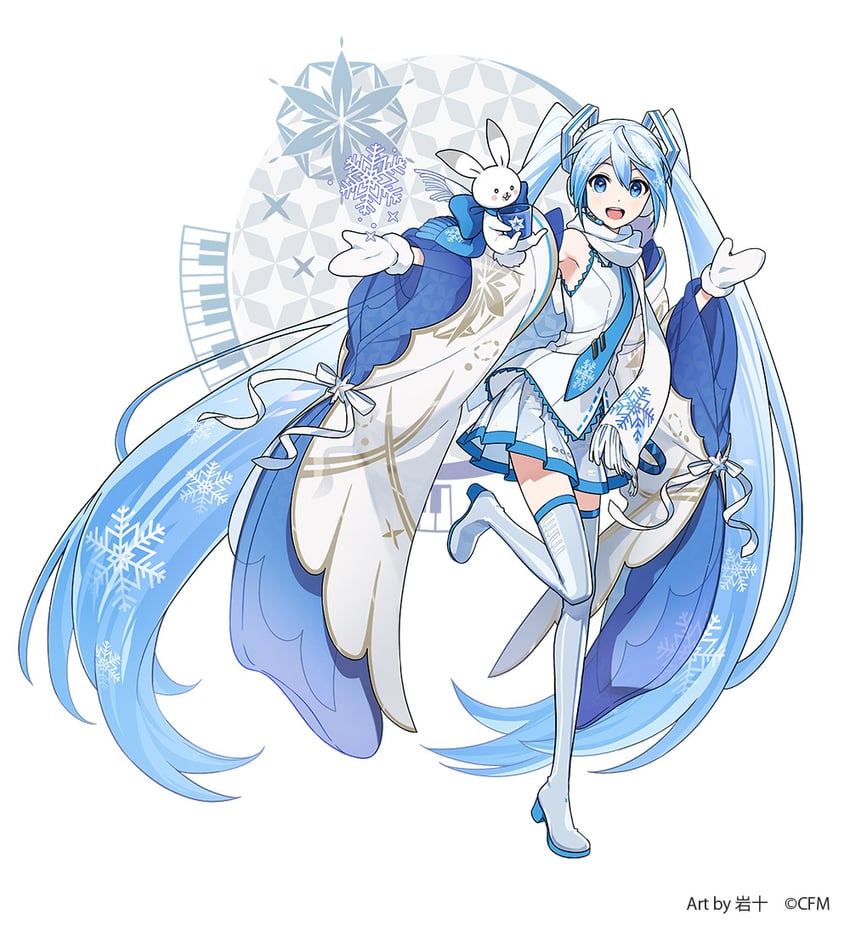 hatsune miku, yuki miku, and rabbit yukine (vocaloid) drawn by iwato1712